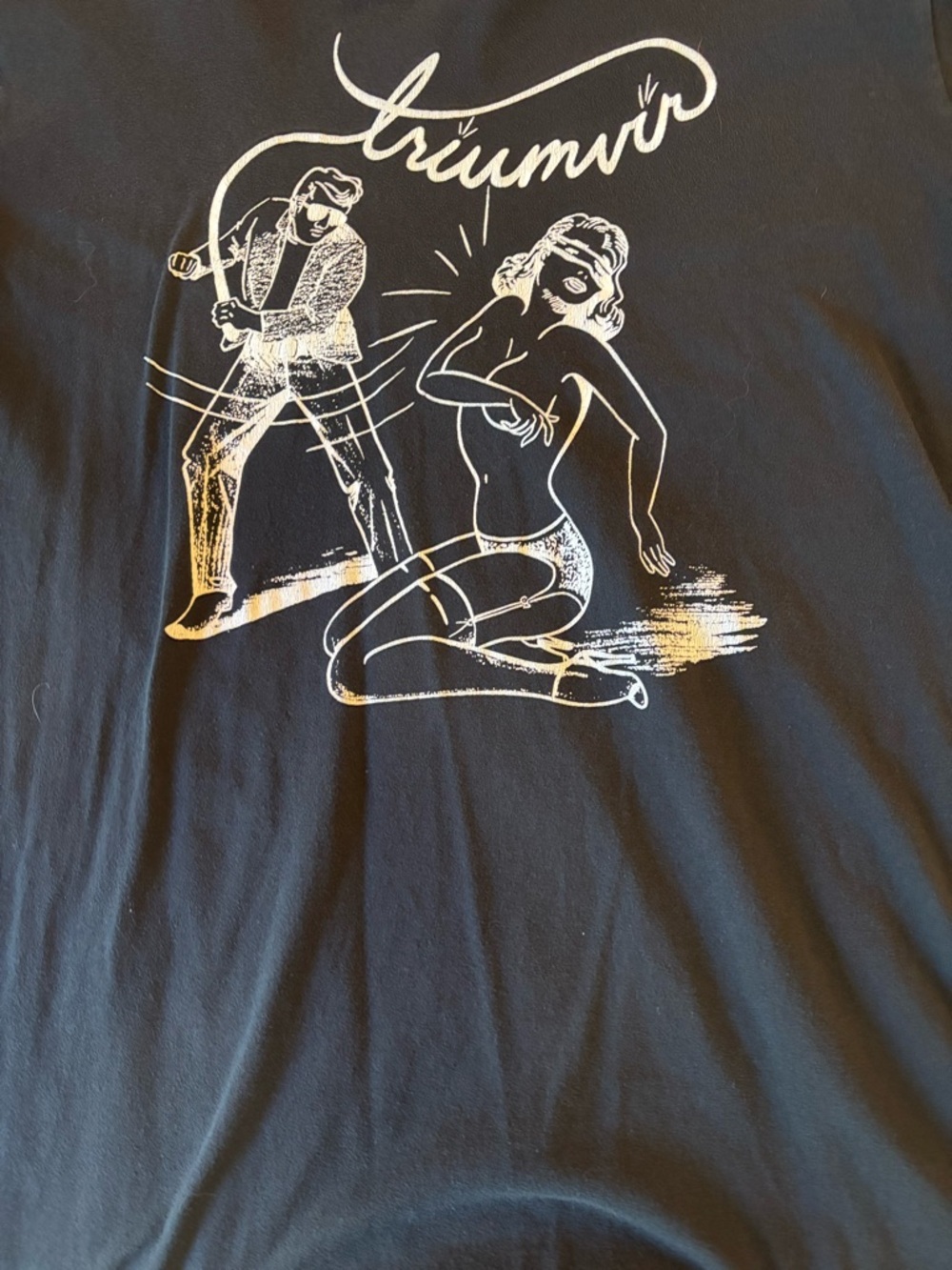 Trivmvir Victoria Avt Mors RARE Black Graphic Tee vintage - Picture 2 of 11